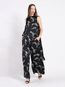 High-Low Sleeveless Printed Shirt TOP Gracia Fashion 