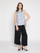 High low sleeveless printed top TOP Gracia Fashion 