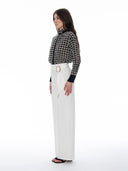 High Neck Frill Detail Circle Embroidered Shirt TOP Gracia Fashion 