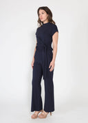 High neck tie detail short sleeve solid top TOP Gracia Fashion 