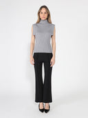 High-Rise Flare Pant PANTS Gracia Fashion BLACK S 
