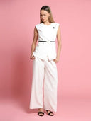 High Waist Wide Leg Dress Pants PANTS Gracia Fashion WHITE S 