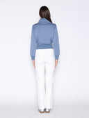 Highneck Scuba Assymetrical Ruffled Zip Jacket JACKET Gracia Fashion 