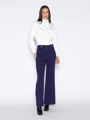 Highneck Scuba Assymetrical Ruffled Zip Jacket JACKET Gracia Fashion 