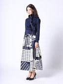 Highneck Scuba Assymetrical Ruffled Zip Jacket JACKET Gracia Fashion 