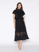 Hollow-Out Lace Embroidered Front Pocket Top TOP Gracia Fashion 