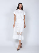 Hollow-Out Lace Embroidered Front Pocket Top TOP Gracia Fashion 