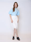 Hollow-Out Lace Embroidered Midi Skirt SKIRT Gracia Fashion 