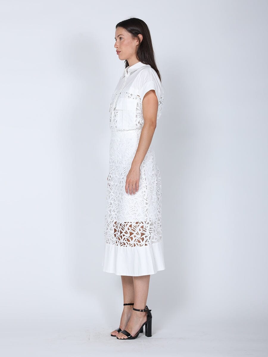 Hollow-Out Lace Embroidered Skirt SKIRT Gracia Fashion 