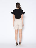 Houndstooth Pattern Half Length Short Pants PANTS Gracia Fashion 