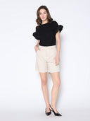 Houndstooth Pattern Half Length Short Pants PANTS Gracia Fashion 