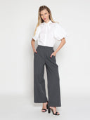 Jewelled Collar Button-up Shirt W/ Puff Sleeves TOP Gracia Fashion 