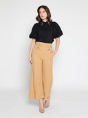 Jewelled Collar Button-up Shirt W/ Puff Sleeves TOP Gracia Fashion 