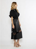 Jewelled Collar Button-up Shirt W/ Puff Sleeves TOP Gracia Fashion 