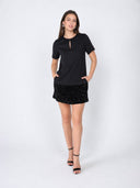 Keyhole Neck Bow Tie Sequin Embellished Dress DRESS Gracia Fashion 