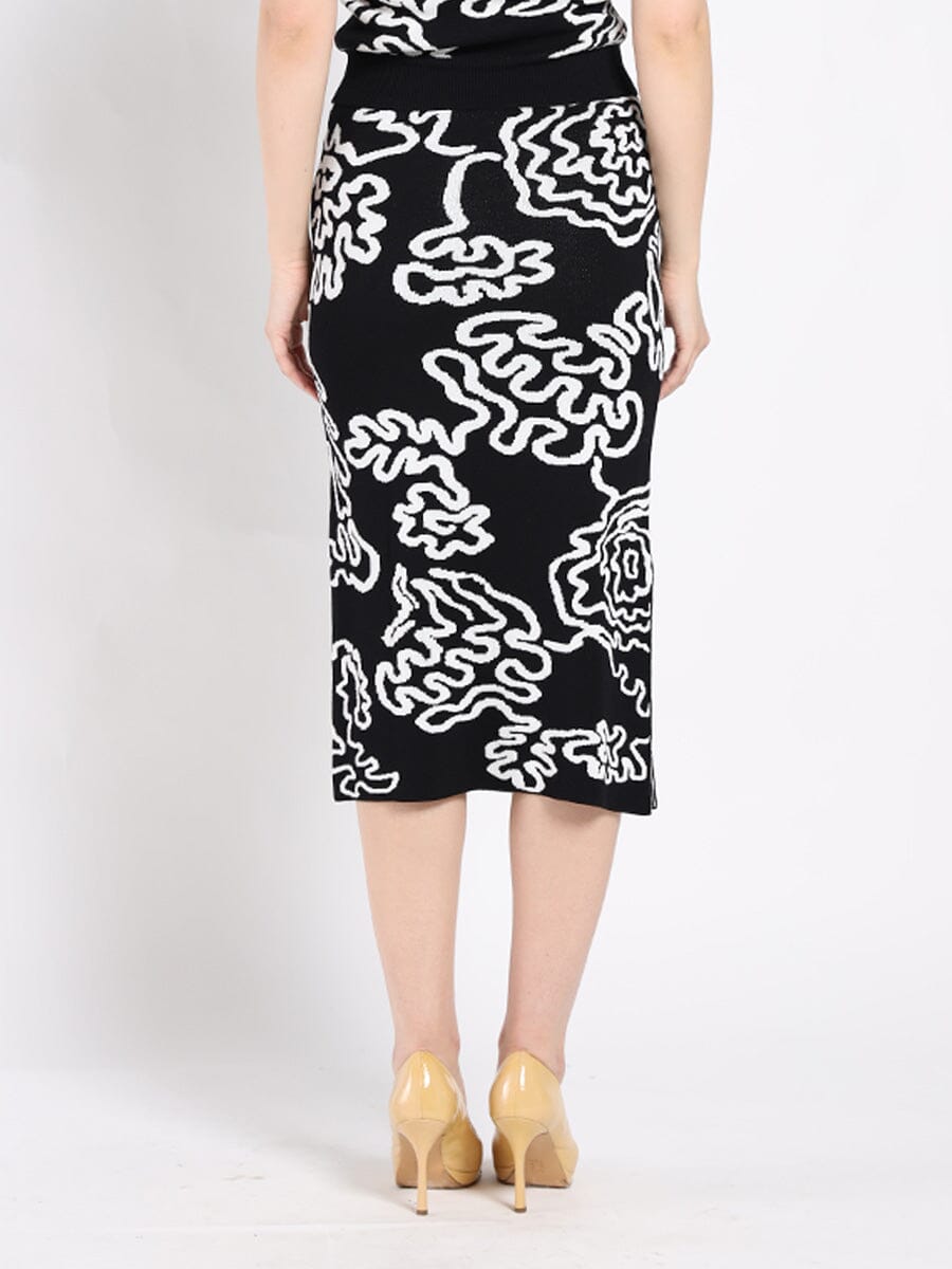 Knit Side Slit Skirt SKIRT Gracia Fashion 