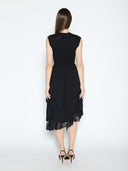 Knit Top Asymmetrical Lace Hem Dress DRESS Gracia Fashion 