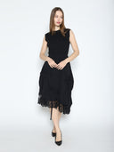 Knit Top Asymmetrical Lace Hem Dress DRESS Gracia Fashion 