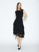 Knit Top Asymmetrical Lace Hem Dress DRESS Gracia Fashion 
