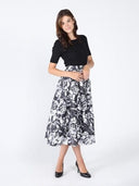 Knit Top With Organza Floral Dress DRESS Gracia Fashion 