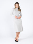 Knitted long sleeve elastic waist maxi dress DRESS Gracia Fashion 