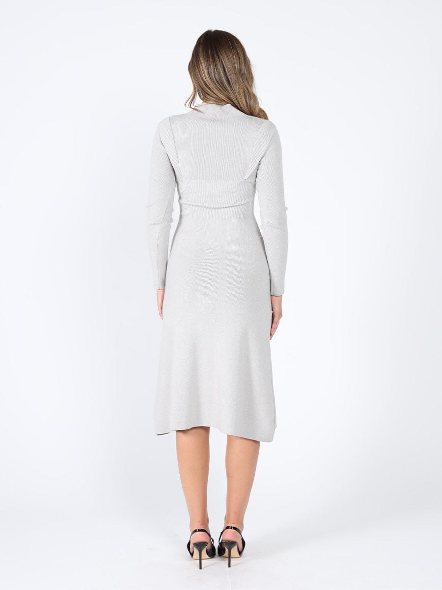 Knitted long sleeve elastic waist maxi dress DRESS Gracia Fashion 