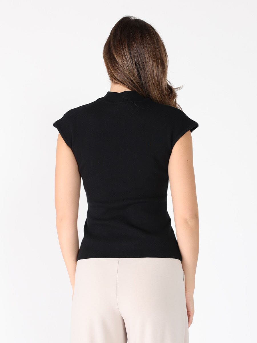 Knitted Mock Neck Sleeveless Top TOP Gracia Fashion 