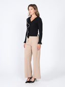 Knitted ruffle v-neck top TOP Gracia Fashion 