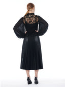 Lace Blouse with Pleated Collar and Sleeve TOP Gracia Fashion 