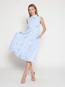 Lace detail sleeve button down A-line dress DRESS Gracia Fashion 