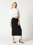 Lace Hem Button Down Shirt TOP Gracia Fashion 