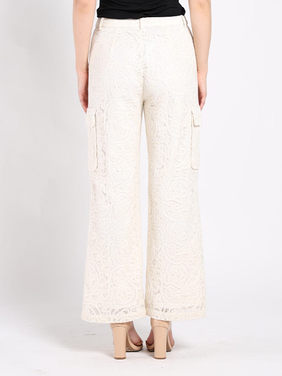 Lace print cargo long pant PANTS Gracia Fashion 