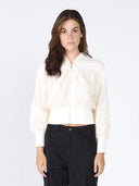 Lace Print Jacket JACKET Gracia Fashion BEIGE S 