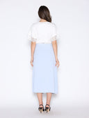 Lace Trimmed Snatched Waist T-Shirt TOP Gracia Fashion 