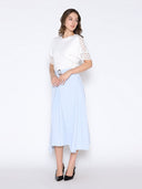 Lace Trimmed Snatched Waist T-Shirt TOP Gracia Fashion 