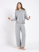 Lace Up Pull-Over Hoodie SWEATER Gracia Fashion 