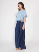 Lace Wavy Hem Short Sleeve T-Shirt TOP Gracia Fashion 