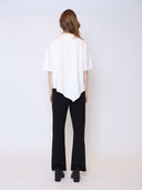 Large Flower Detail Unbalanced T-Shirt TOP Gracia Fashion 