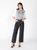 Layered Gather Sleeve Knit Top TOP Gracia Fashion 