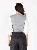 Layered Gather Sleeve Knit Top TOP Gracia Fashion 