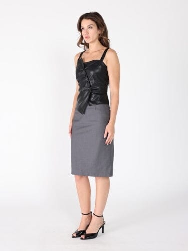 Leather Strap Top TOP Gracia Fashion 