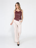 Leather Strap Top TOP Gracia Fashion 