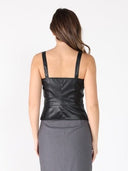 Leather Strap Top TOP Gracia Fashion 