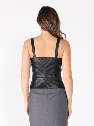 Leather Strap Top TOP Gracia Fashion 