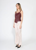 Leather Strap Top TOP Gracia Fashion 