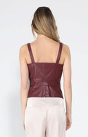 Leather Strap Top TOP Gracia Fashion 