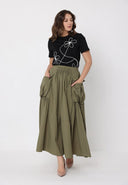 Long Parachute Cargo Skirt SKIRT Gracia Fashion 