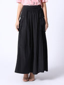 Long Parachute Cargo Skirt SKIRT Gracia Fashion BLACK S 
