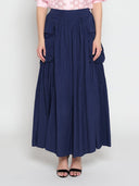 Long Parachute Cargo Skirt SKIRT Gracia Fashion NAVY S 