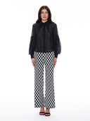 Long Sleeve Button Cuff Eyelet Collared Top TOP Gracia Fashion 